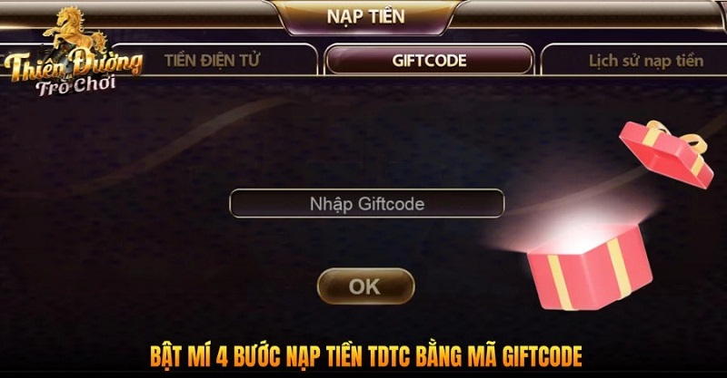 Chi Tiết 4 Cách Nạp Tiền TDTC Tiện Lợi, Giao Dịch Nhanh 8 Hướng dẫn nạp tiền TDTC thông qua giftcode