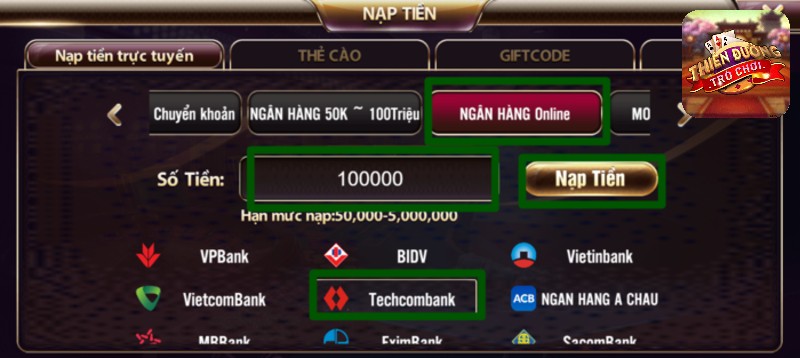 Chi Tiết 4 Cách Nạp Tiền TDTC Tiện Lợi, Giao Dịch Nhanh 6 Nạp tiền TDTC hỗ trợ hầu hết các ngân hàng nội địa