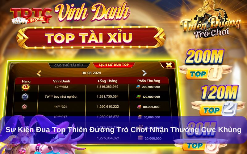 Sự Kiện Đua Top Thiên Đường Trò Chơi Nhận Thưởng Cực Khủng